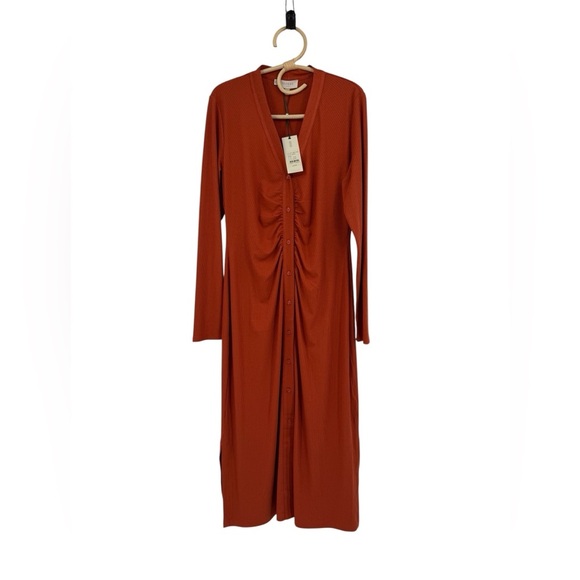 HOBBS London Rib Hatty Jersey Dress in Pecan Brown Rust NEW - Picture 3 of 14